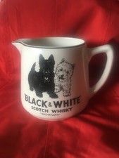 Collectable BLACK & WHITE SCOTCH WHISKY BUCHANAN'S Water JUG HCW BURLEIGH WARE