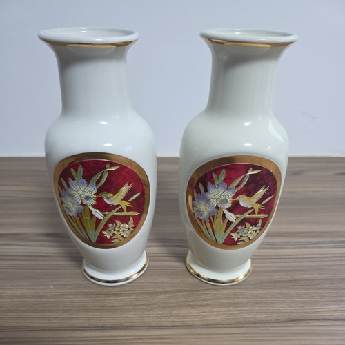 Chokin vase hummingbird on - chokin,