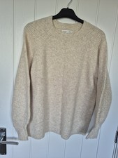 Ladies Beige Round Neck Jumper Size Small