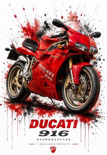 Ducati 916 motorcycle poster - 916,