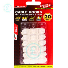 Clear Adhesive Cable Hooks 20