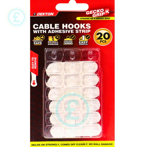 Clear adhesive cable hooks - clear,