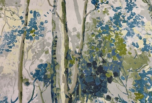 Silver birch trees grey teal - silver,