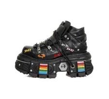 Unisex Punk Rock Goth Emo Rainbow Chunky Platform Shoes Boots