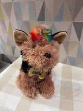 JoJo Siwa BOW BOW 10” Plush Yorkie Puppy Dog Rainbow Bow Pink Collar 2017 GUND