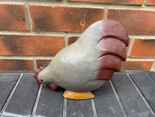 Wooden Figure Large Carved Hen Chicken Mid Century Heavy Display Item Shop 9v