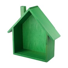 Elegant Wooden Wall Shelf in Unique House Shape for Displaying Treasures