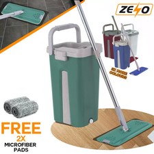 360° Mop and Bucket Set Flat Mop Dry Squeeze & Multi-Functional Wash