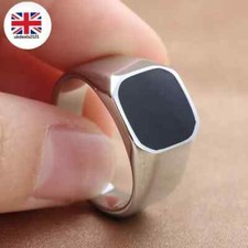 Men's Signet Ring Size Stainless Steel Square Thick Ring Gift For Him