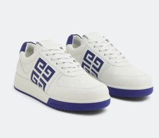 Givenchy Men G 4 Low Top Leather Retro Style Sneaker  White Blue Eu 44 US 11