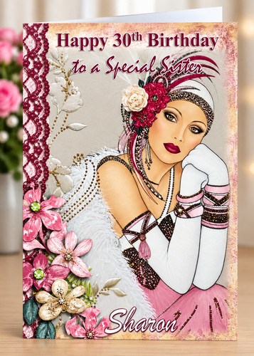 Personalised birthday card art - card,