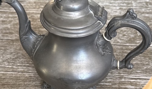 Antique vintage pewter - , teapot