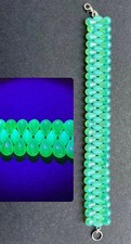Turquoise Uranium Glass Beaded