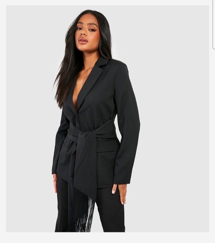 Boohoo black blazer with - blazer,