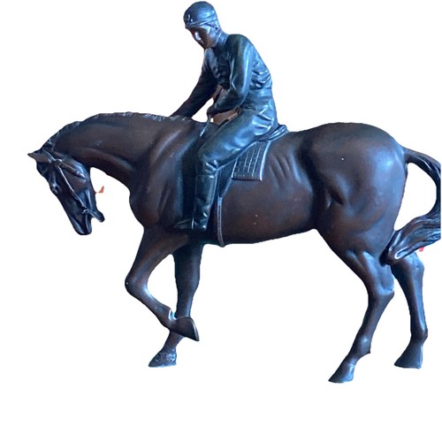 Bronze effect rider with horse - bronze,