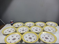 11 x Digoin Sarreguemines GRAZIELLA Pattern Soup Bowls - France - 24 cm