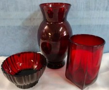 Vintage Ruby Red Glassware-
