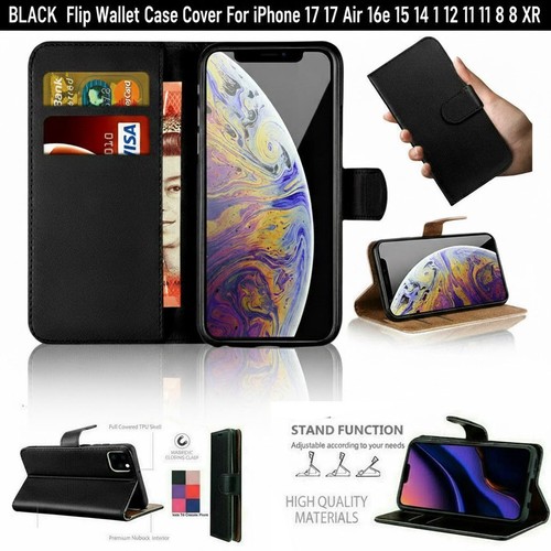 Black leather flip - black,