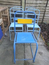 Set Of Five Vintage Metal Blue