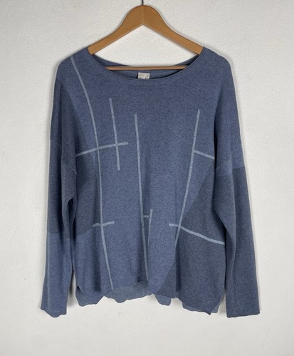 Poetry blue graphic knit - blue,
