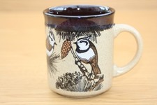 Collectable Stoneware Mug - Crested Tits Birds on Pine Cones - Kiln Craft