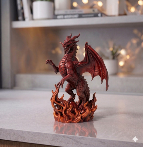Red dragon figurine - dragon, fantasy