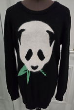 Topshop Long, Black, Giant Panda Sweater Size 12 good condition, with angora