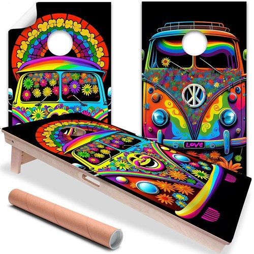 Hippie van colorful art - hippie,