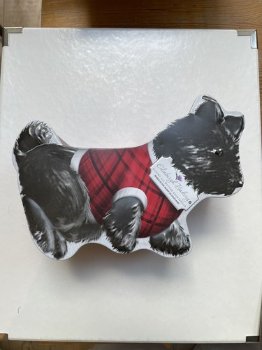 Scottie dog shaped tin empty - scottie,