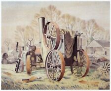 John Fowler Tractor Eric Ravilious in 10 x 12 inch mount SUPERB