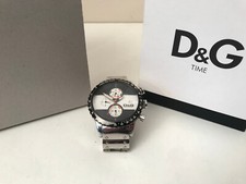 Mens Black Dolce & Gabbana Time D&G Chronograph Watch Black + White