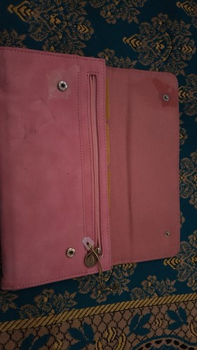 Pink suede clutch shoulder - suede, clutch/shoulder