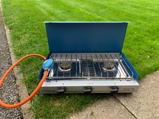 camp stove gas . grill and cooker blue .. good condition not used much