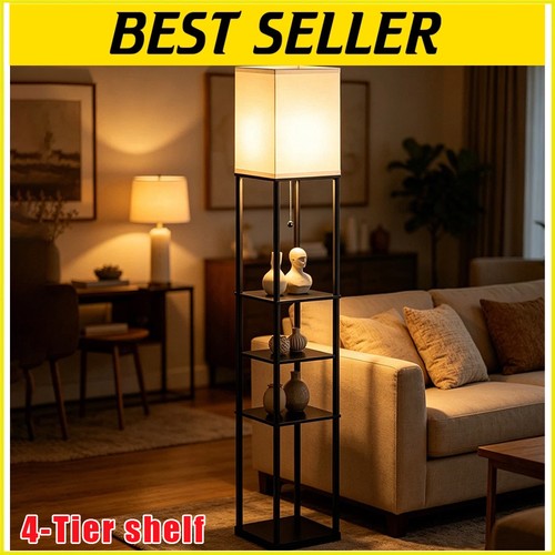 Standard floor lamp with shelf - lamp,