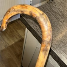 Antique Walking stick 35” original unusual barley twist silver collar 1902 