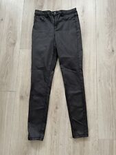 Primark V Wet Look Faux Leather Stretch Jeggings Leggings Size 12 L28