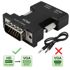 HDMI to VGA Adapter Cable Converter | HD Input to VGA Output for PC TV Monitor ✅