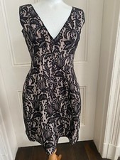 Zara Woman black and nude fully lined lace tulip dress size medium BNWOT