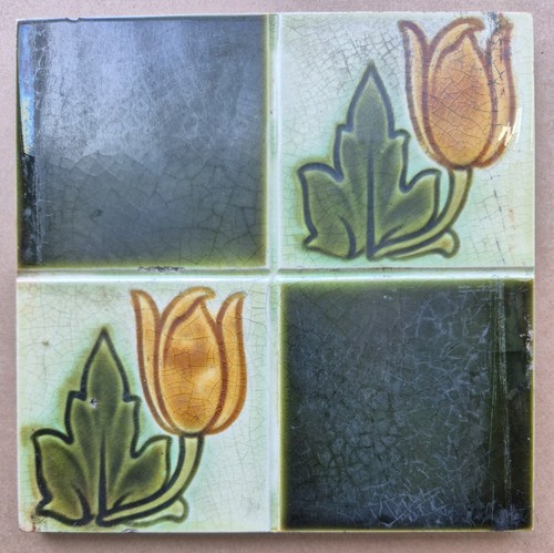 Antique tile quartered