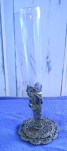 Vintage gold tone single rose - vintage,