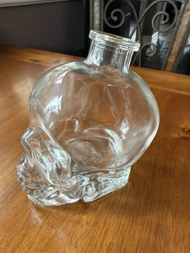 Glass skull bottle - glass,