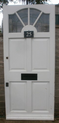 Solid wood front door used - front,