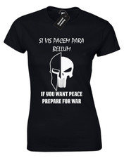 SI VIS PACEM LADIES T SHIRT COOL GYM TRAINING TOP BODYBUILDING MMA UFC VEST