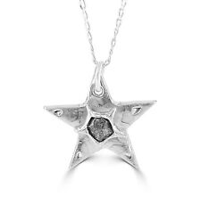 Large Silver Star Meteorite Necklace - With Real Iron Meteorite