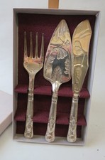 Vintage Mayell Queen Anne silver plated 3 piece serving set Kings Pattern 