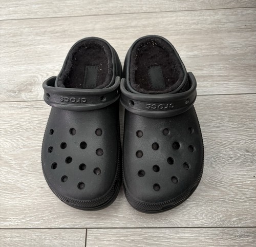 Fur lined platform crocs - fur, size