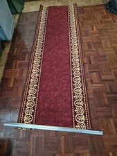 Wine Colour Rubber Backed Runner Carpet 200 cm X 66 cm Ends Maybe Cut