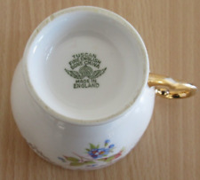 Tuscan Fine Bone China Cups & Saucers Set of 3 Gilt Edged Floral Pattern