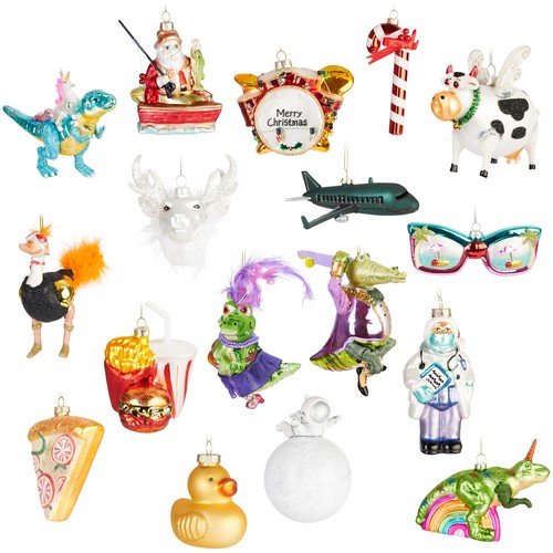 Funny glass baubles hanging - baubles,