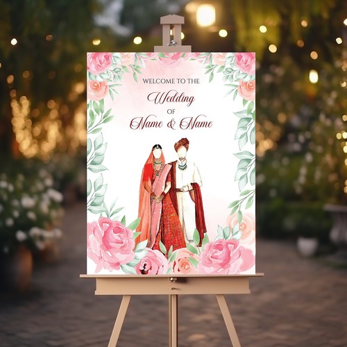 Indian wedding welcome sign - indian,